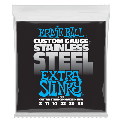 Ernie Ball Extra Slinky Stainless Steel Wound Electric Guitar String, 8-38 Gauge