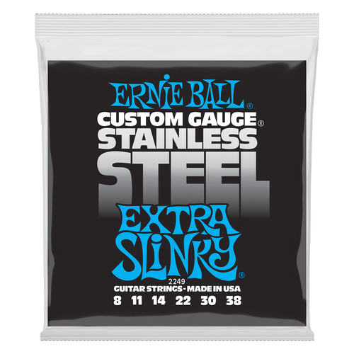 Ernie Ball Extra Slinky Stainless Steel Wound Electric Guitar String, 8-38 Gauge
