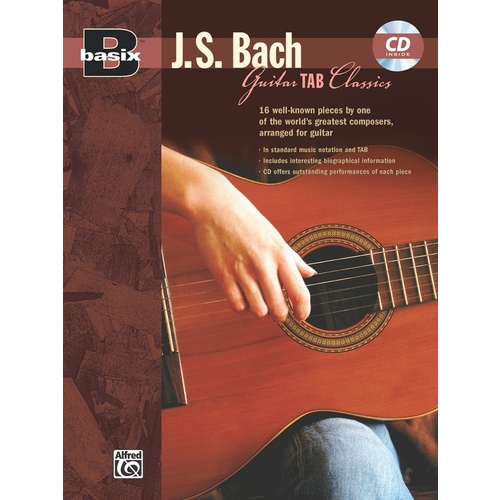 Basix J S Bach Guitar Tab Classics Book with CD