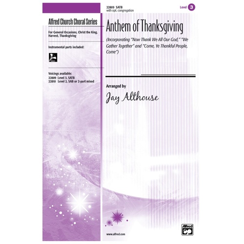 Anthem of Thanksgiving SATB/Optional Congregation Choral Sheet Music