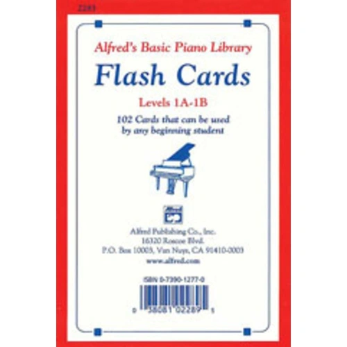 Alfred's Basic Piano Library Flash Cards Levels 1A & 1B