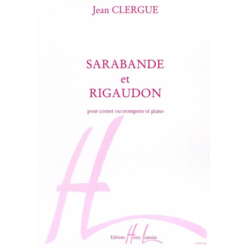 Clergue - Sarabande et Rigaudon for Trumpet and Piano