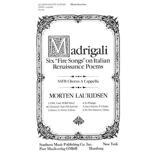Quando Son Piu Lontan SATB A Cappella