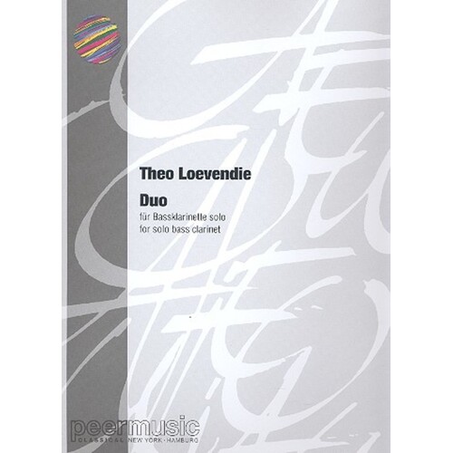 Duo For Solo Bass Clarinet (Softcover Book)