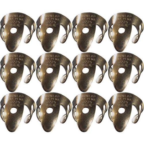 12 x Jim Dunlop Brass .0225 IN Fingerpicks 37R Finger Picks, Guitar, Banjo