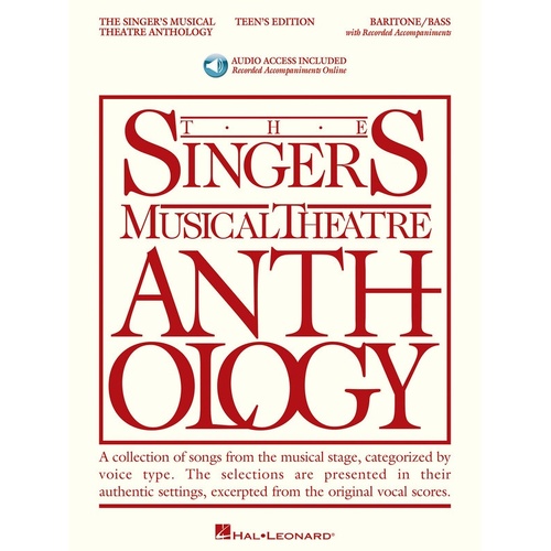 Singers Musical Theatre Anth Teens Bar Bass Book/2 (Softcover Book/CD)