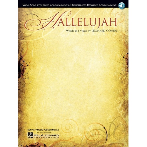Hallelujah PV S/S with Online Accompaniment - Vocal Solo Arrangement with Piano and Online Guitar Access