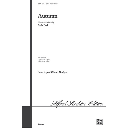 Autumn 3 Pt Mix/Pno Level 3 Choral Sheet Music