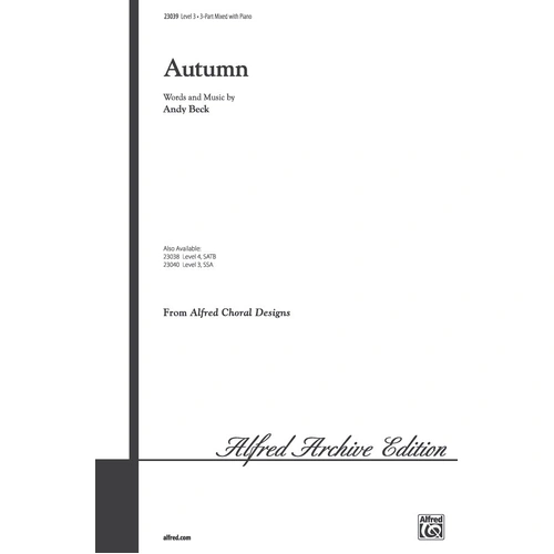 Autumn 3 Pt Mix/Pno Level 3 Choral Sheet Music