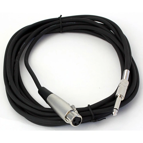 Mic Cable XLR Female to Jack 17ft 5.8mm with Noise Reducing Carbon PVC Shield