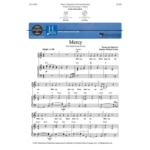 Mercy (Micah Songs) SAB (Octavo)