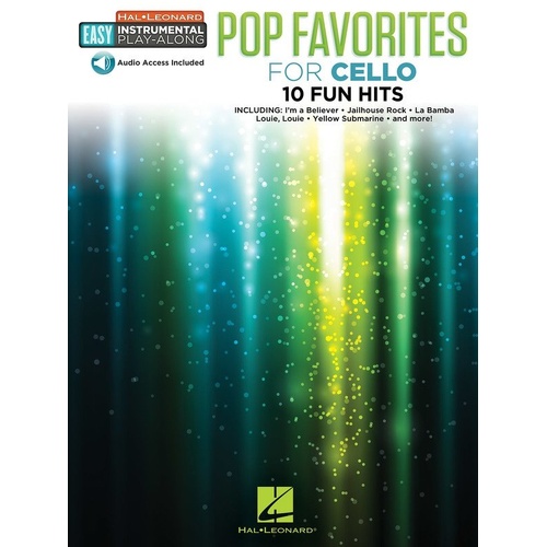 Pop Favorites for Cello - Easy Instrumental Play-Along, 12 Pages, Hal Leonard