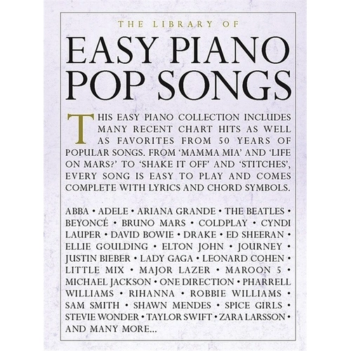 Library of Easy Piano Pop Songs - 288 Pages, Easy Piano Arrangements, Includes Hits from The Beatles, Adele, Ed Sheeran, and More