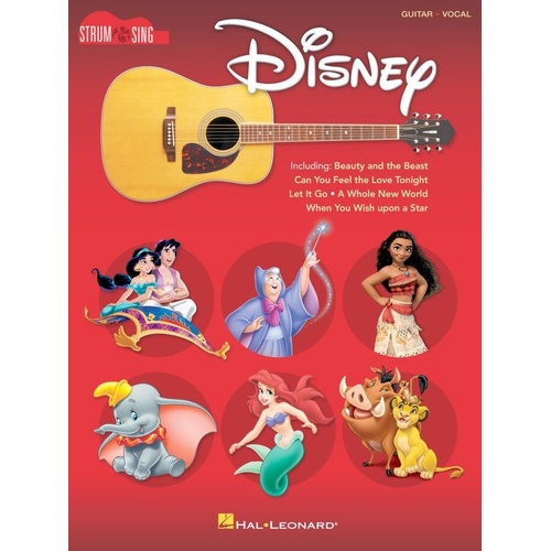 Disney Strum & Sing Guitar Songbook - 40 Songs for Guitar with Lyrics & Chords, 88 Pages, Hal Leonard Series