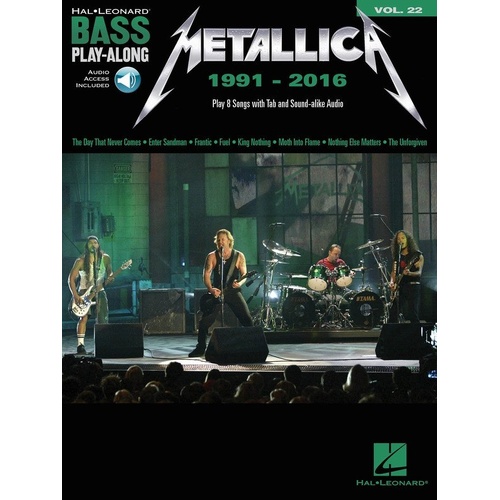 Metallica 1991-2016 Bass Play-Along V22 BK/OLA
