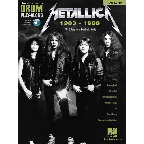 Metallica 1983-1988 Drum Play-Along V47 BK/OLA by Hal Leonard