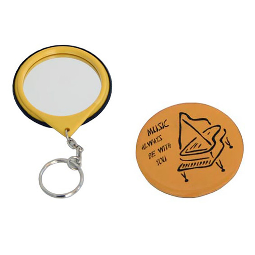 Yellow Key Ring Mirror with Piano