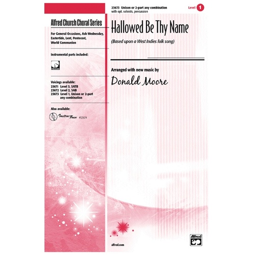 Hallowed Be Thy Name Unison 2 Part Ac