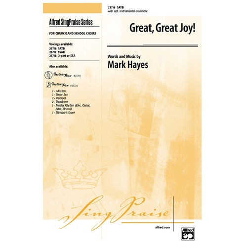 Great Great Joy SATB Arr Hayes