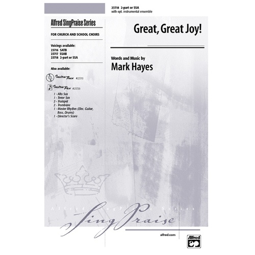 Great Great Joy 2 Part/SSA Arr Hayes