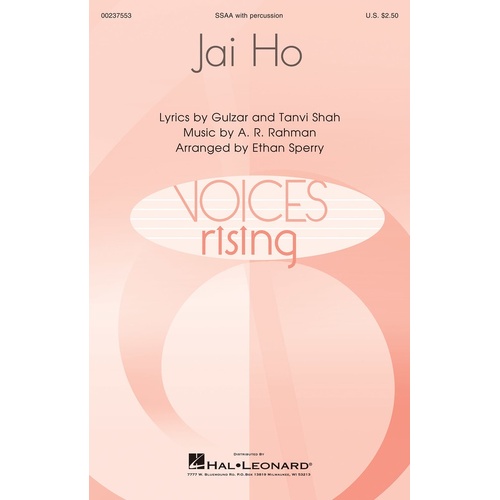 Jai Ho SSAA A Cappella (Octavo)