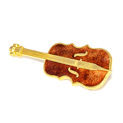 Double Bass Coloured Enamel Brooch 25-30mm