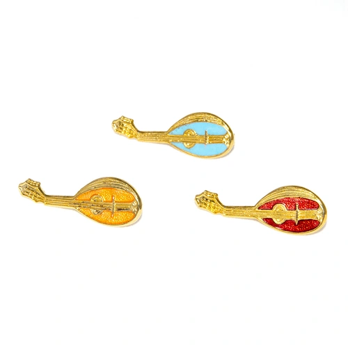 Coloured Enamel Mandoline Brooch - 25-30mm Badges