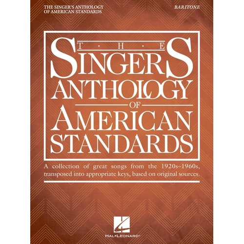 Singer's Anthology American Standards Baritone Edition Songbook