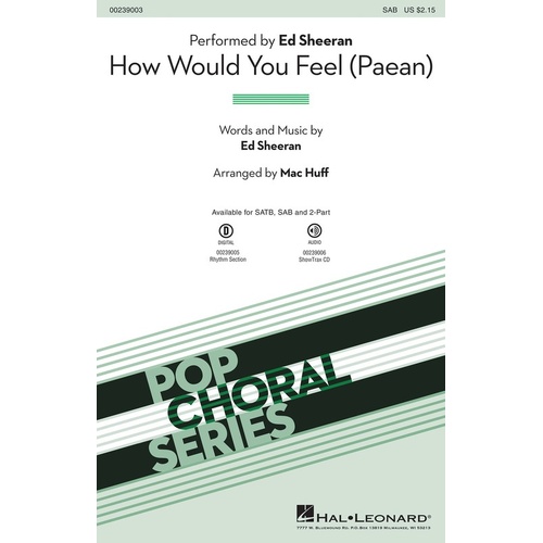 How Would You Feel (Paean) SAB (Octavo)