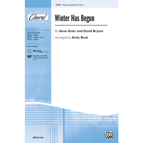 Winter Has Begun 3 Pt Mixed/PNO Arr Beck Choral Sheet Music