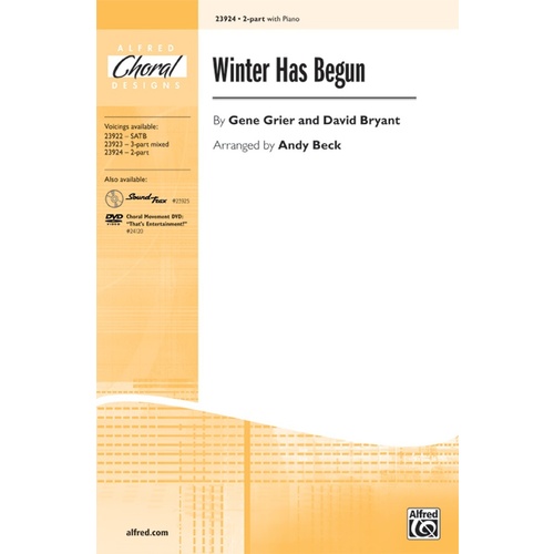 Winter Has Begun Choral Sheet Music 2 Part with Piano