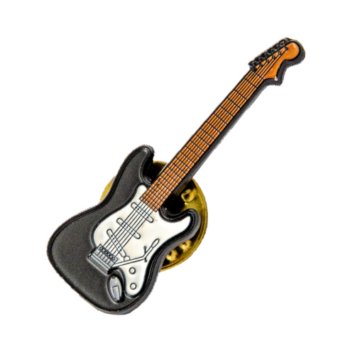 Mini Enamel Brooch - Coloured Electric Guitar Black, 25-30mm