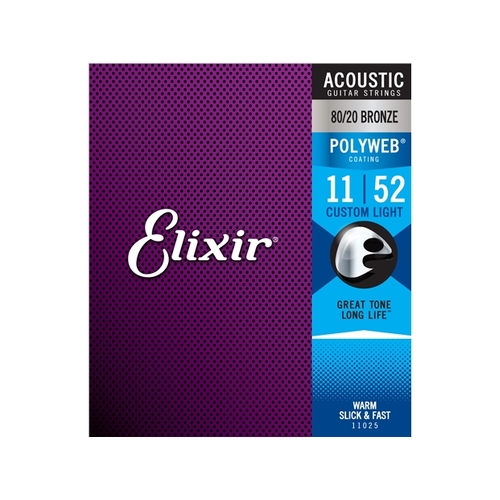 Elixir : #11025: Acoustic Poly Cust Light 11-52