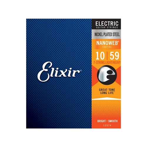 Elixir : #12074: Elec Nanoweb 7 String Lite Heavy 10-59