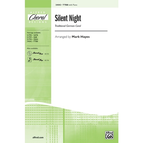 Silent Night TTBB Piano Arrangement by Hayes