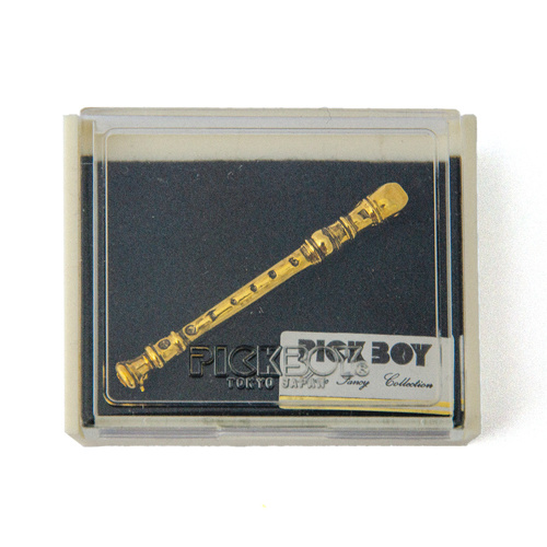 Pickboy Goldplated Recorder Brooch - Enamelled Badge 25-30mm
