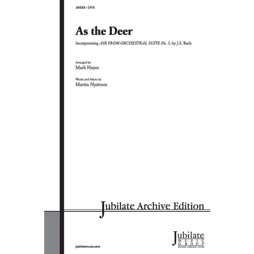 As the Deer SATB Arr. Hayes Choral Sheet Music