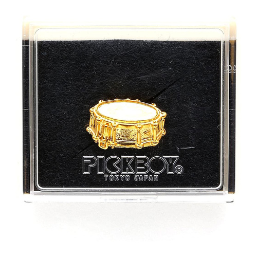 Pickboy Goldplated Snaredrum Brooch - Coloured Enamel Badge 25-30mm