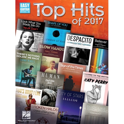 Top Hits Of 2017 Easy Guitar Notes and TAB (Softcover Book)