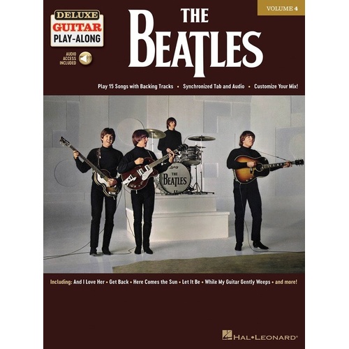 The Beatles Deluxe Guitar Play-Along V4 BK/OLA by Hal Leonard - 15 Songs with Audio Tracks, Standard Notation & TAB, 96 Pages