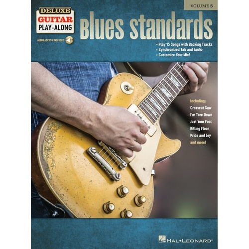 Blues Standards Deluxe Guitar Play-Along V5 BK/OLA by Hal Leonard - 15 Songs with Online Audio Access and Playback+ Features