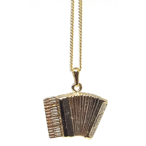 Pickboy Gold-Plated Accordion Pendant Necklace 25-30mm