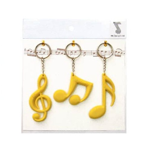 3-Piece Key Ring Set - Clef, Quav, Semi Yellow