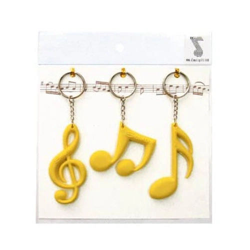 Key Ring Set 3Pc Clef Quav Semi Yellow