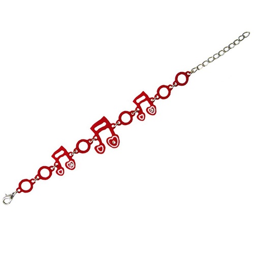 Bracelet Chain with Musical Notes in Assorted Colours