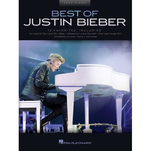 Best of Justin Bieber Easy Piano Songbook with Lyrics - 80 Pages