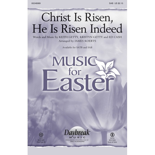 Christ Is Risen He Is Risen Indeed SAB (Octavo)