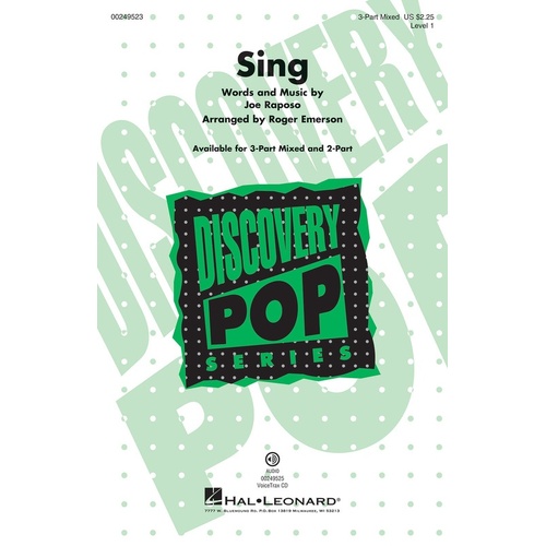 Sing 3 Part Mixed (Octavo)