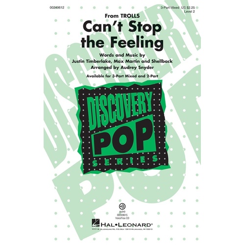 Cant Stop The Feeling VoiceTrax CD (CD Only)