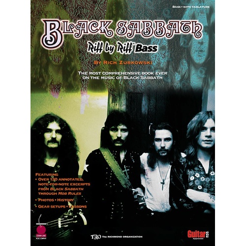 Black Sabbath - Riff By Riff Bass TAB (Softcover Book)